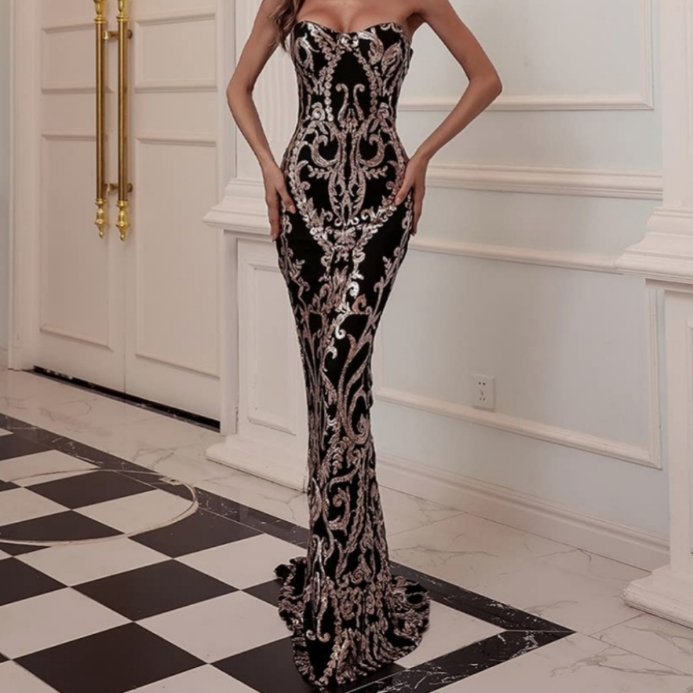 Miss ord Strapless Sequin DRESS - Picture 3 of 3